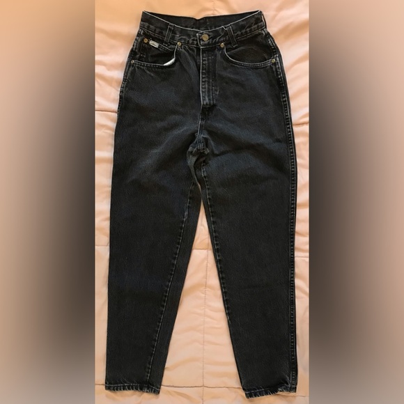 Vintage chic Black Denim High Rise Tailored Jean - 8 Regular - Picture 2 of 11